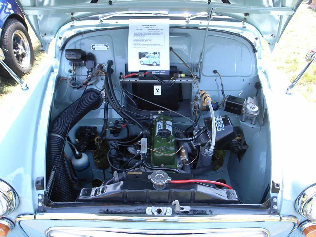 Motor de un automóvil clásico restaurado